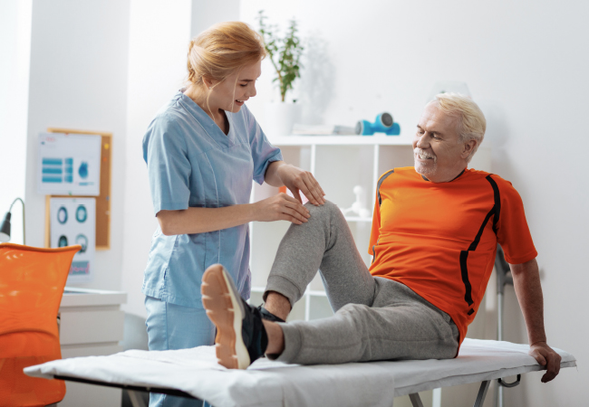 Physical therapy can help regain mobility and reduce pain after a total joint replacement.